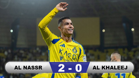  Kết quả Al Nassr 2-0 Al Khaleej: Ronaldo từ tội đồ thành người hùng