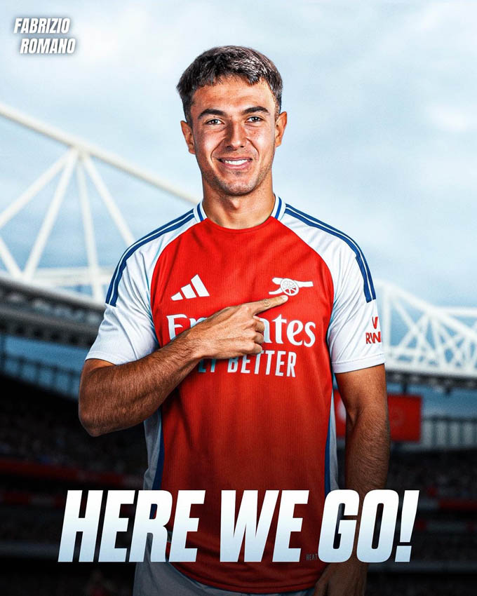 Zubimendi gia nhập Arsenal