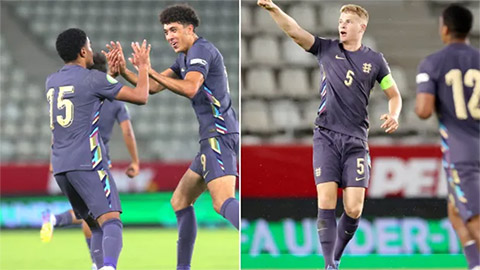  Sao trẻ MU tỏa sáng khi U19 Anh ghi 4 bàn trong 11 phút