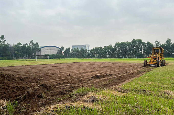 Ninh Bình bắt đầu triển khai làm sân tập mới trong khuôn viên Trung tâm TDTT Ninh Bình