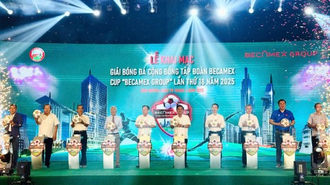  Sôi nổi Lễ khai mạc Giải bóng đá cộng đồng Tập đoàn Becamex Cúp 'Becamex Group' lần thứ 18 năm 2025