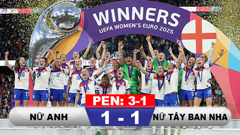  Kết quả nữ Anh 1-1 (pen: 3-1) nữ Tây Ban Nha: Tam sư vô địch quả cảm