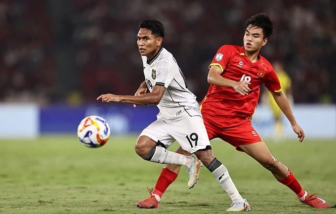 U23 Indonesia hoàn toàn bất lực trước U23 Việt Nam - Ảnh: AFC