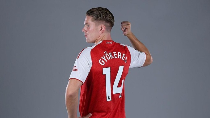Gyokeres nhận số áo 14 ở Arsenal vì anh không còn nhiều số áo khác để lựa chọn