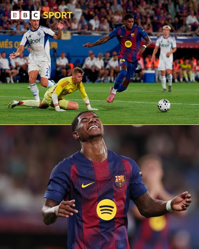 Rashford rê qua cả thủ môn nhưng không thể ghi bàn