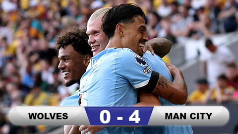  Kết quả Wolves 0-4 Man City: Ngày chói sáng của Haaland và Reijnders