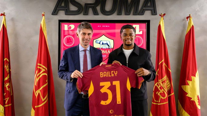 Bailey gia nhập AS Roma theo dạng cho mượn