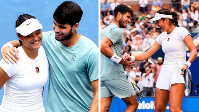 Raducanu và Alcaraz tuy thua nhưng vẫn tỏ ra vui vẻ