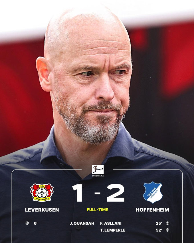 Leverkusen của Ten Hag thua ngược ở trận ra quân Bundesliga 2025/26