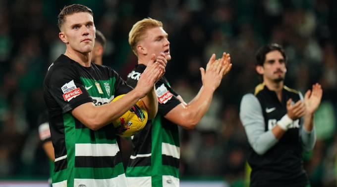 Harder và Gyokeres trong màu áo Sporting mùa trước