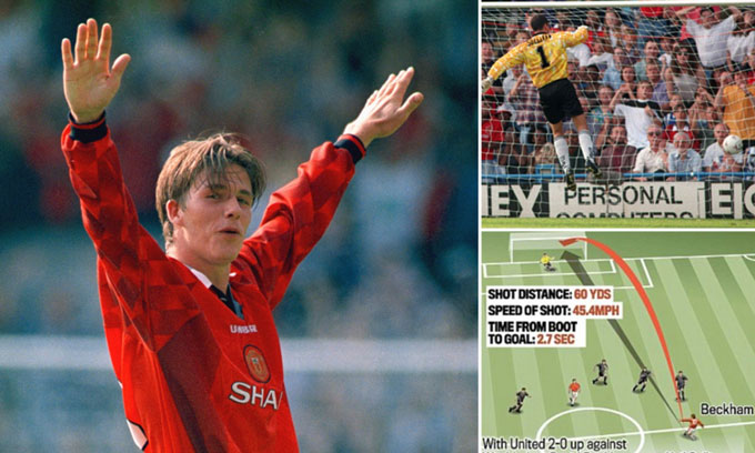 Siêu phẩm từ giữa sân giúp Beckham mở ra thời kỳ huy hoàng trong sự nghiệp
