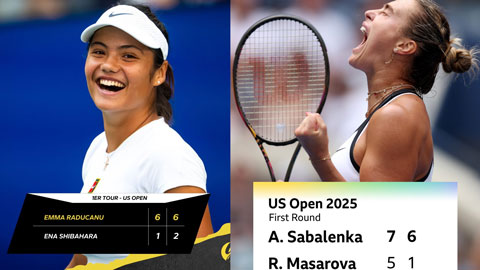  US Open 2025: Raducanu trở lại mạnh mẽ, Sabalenka khởi đầu suôn sẻ, Eala làm nên lịch sử