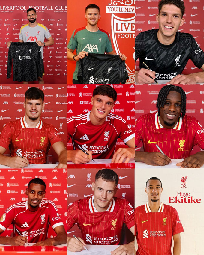 Liverpool mang về hàng loạt tân binh với số tiền kỷ lục