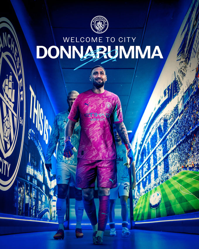 Trang chủ Man City công bố tân binh Donnarumma