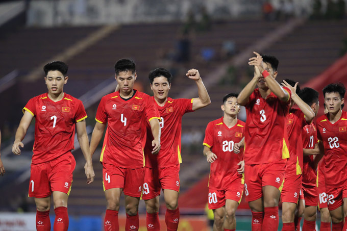 U23 Việt Nam khởi đầu thuận lợi. Ảnh: Đức Cường