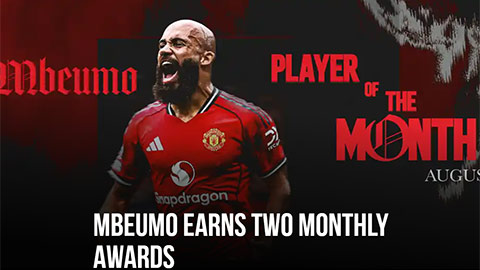  Mbeumo có cú đúp danh hiệu đầu tiên tại MU