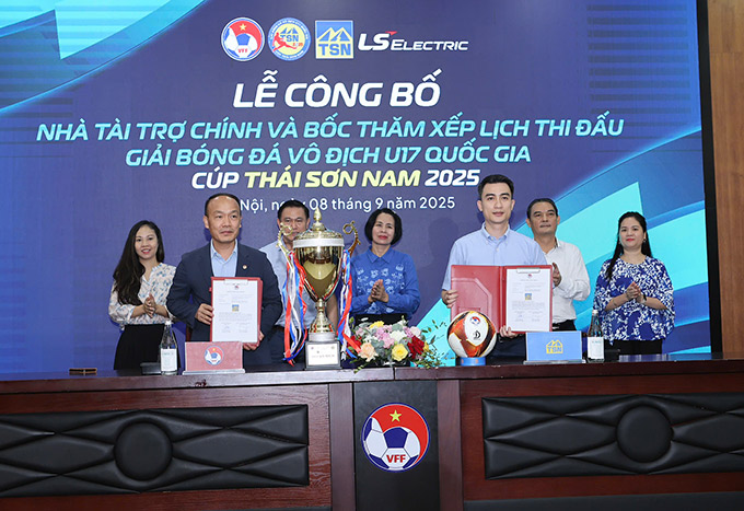 Công ty Cổ phần Tập đoàn Thái Sơn Nam đồng hành cùng VCK U17 Quốc gia trên cương vị nhà tài trợ chính - Ảnh: Đức Cường