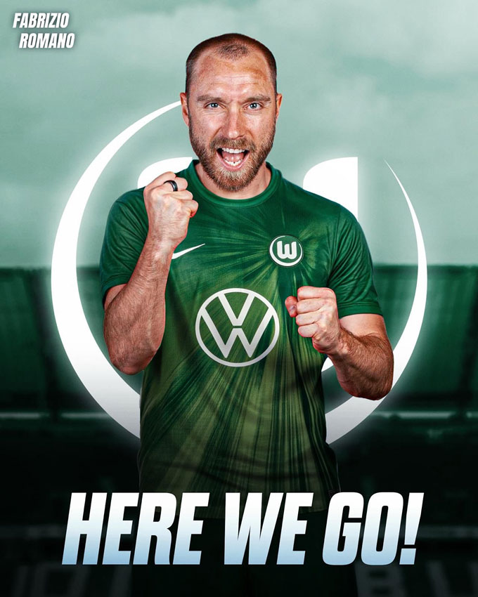 Romano xác nhận Eriksen đạt thoả thuận gia nhập Wolfsburg