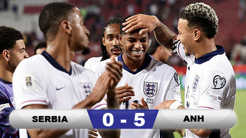  Kết quả Serbia 0-5 Anh: 'Tam Sư' tiến gần vé chính thức tới World Cup 2026