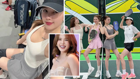  Thiều Bảo Trâm khoe visual thần tiên tỷ tỷ, trắng không tì vết trên sân pickleball