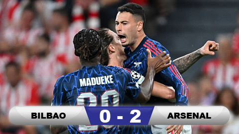  Kết quả Bilbao 0-2 Arsenal: 3 điểm cho Pháo thủ