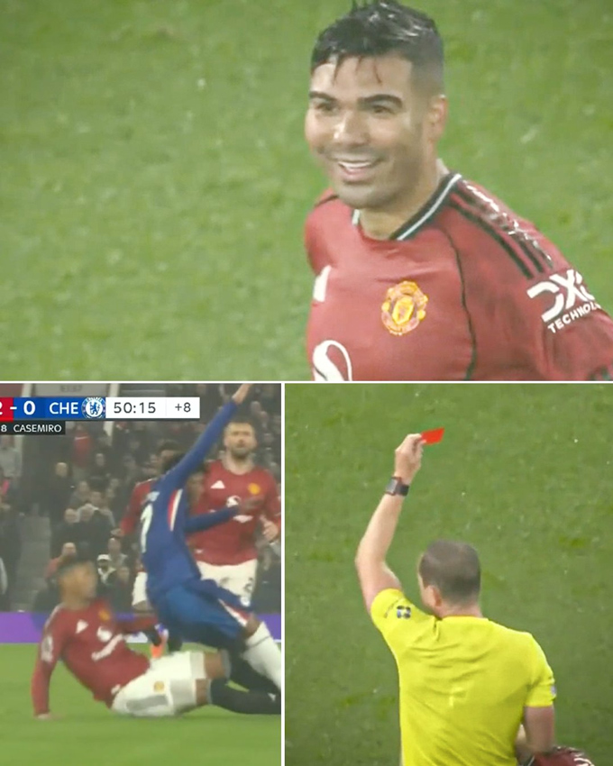 Nhưng Casemiro đã biến lợi thế ấy tan thành mây khói khi nhận thẻ vàng thứ 2 cuối hiệp 1