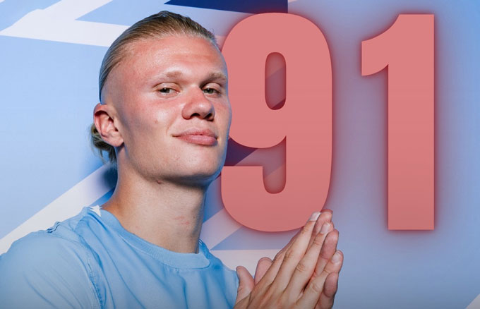 Haaland hiện đã có 91 bàn tại giải Ngoại hạng Anh