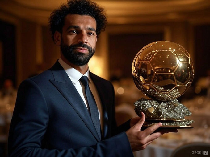 Hình ảnh Salah bên Quả Bóng Vàng mãi mãi chỉ là sản phẩm của AI