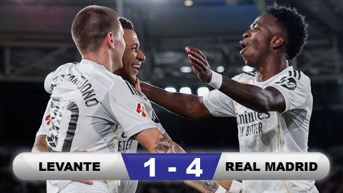  Kết quả Levante 1-4 Real Madrid: 3 điểm dễ dàng cho Los Blancos