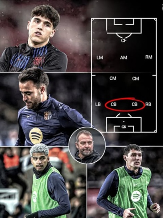 Barca gần đây thường kết thúc trận đấu với 4 trung vệ trên sân