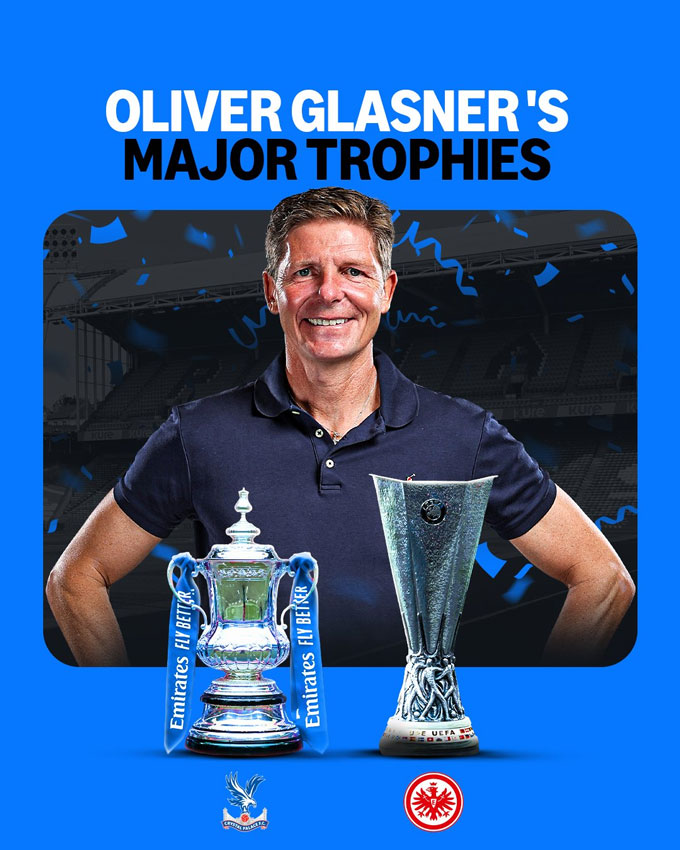 Glasner từng giành Europa League với Frankfurt và FA Cup với Palace