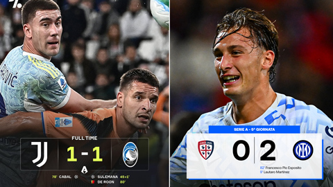  Vòng 5 Serie A: Juventus chật vật kiếm 1 điểm, Inter lần đầu thắng sân khách
