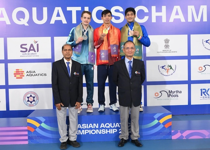 Huy Hoàng lần đầu tiên giành 2 HCV châu Á. Ảnh: FBNV