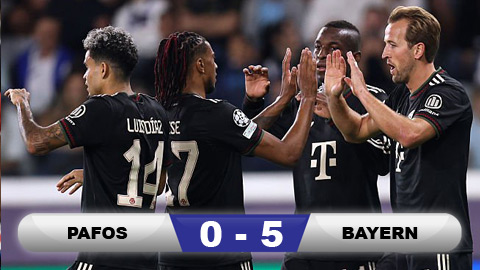  Kết quả Pafos 0-5 Bayern: 'Hùm xám' đại thắng