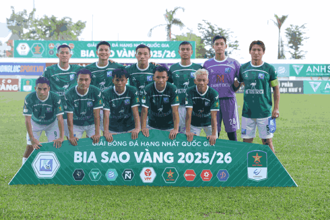 Phong độ cao của hàng công giúp Khánh Hòa vươn lên nhóm đầu bảng xếp hạng. Ảnh: VPF