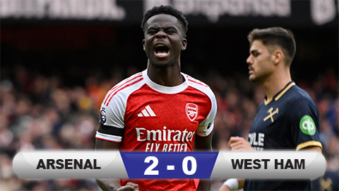  Kết quả Arsenal 2-0 West Ham: Pháo thủ thắng trận thứ hai liên tiếp