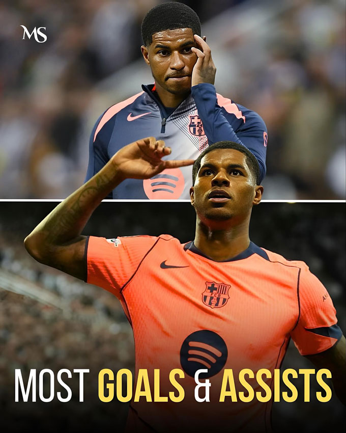 Rashford là người góp công vào bàn thắng nhiều nhất cho Barca từ đầu mùa