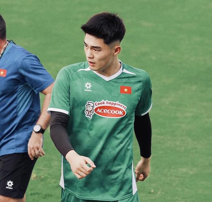 Trung Kiên có cơ hội bắt chính một trong 2 trận của ĐT Việt Nam. Ảnh: Minh Tuấn