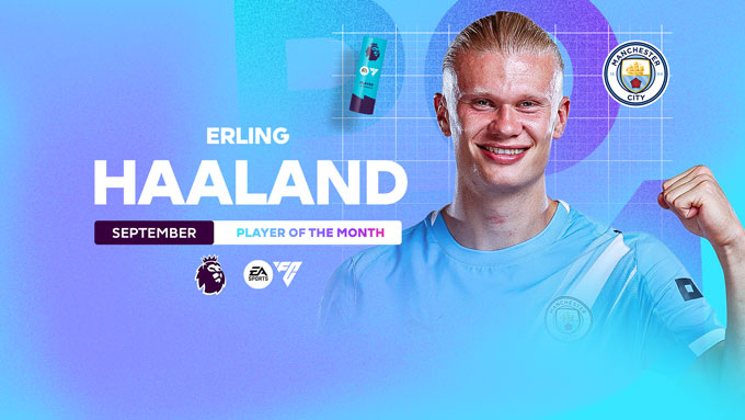 Erling Haaland xuất sắc nhất tháng 9