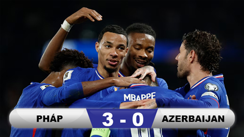  Kết quả Pháp 3-0 Azerbaijan: Mbappe toả sáng