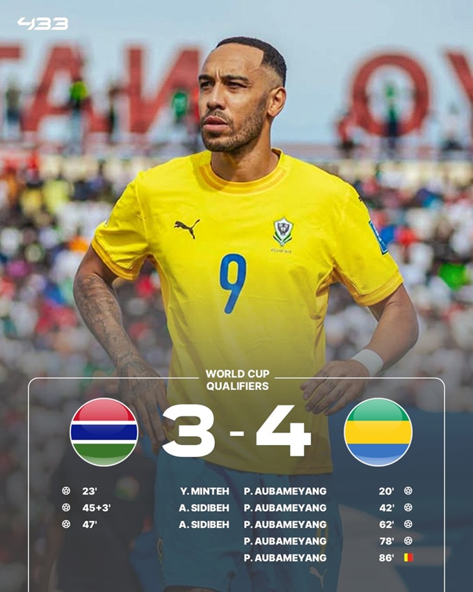 Trận cầu để đời của Aubameyang với 4 bàn thắng và 1 thẻ đỏ