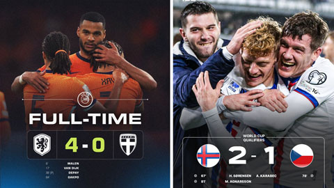  Hà Lan thắng đậm, Hojlund tiếp tục ghi bàn, Đảo Faroe lại gây sốc