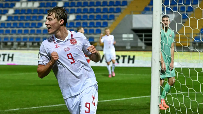 Hojlund ghi bàn cho Đan Mạch