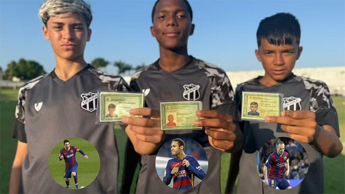 Bộ ba cầu thủ trẻ Neymar - Messi - Iniesta tại Ceara