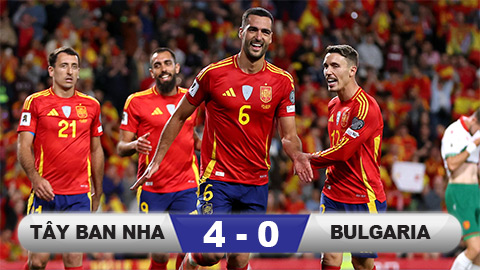  Kết quả Tây Ban Nha 4-0 Bulgaria: La Roja phô diễn sức mạnh