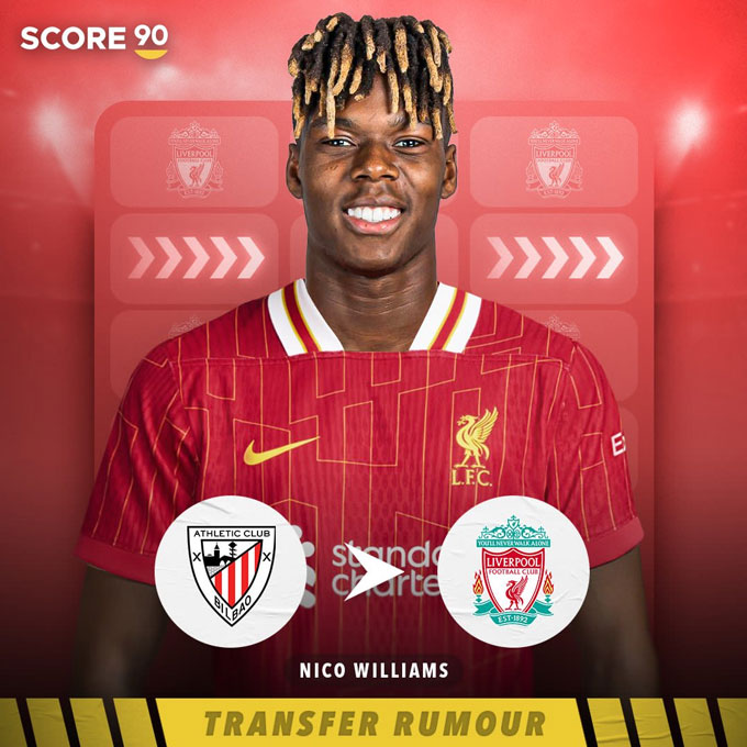 Nico Williams là mục tiêu mà Liverpool nhắm tới
