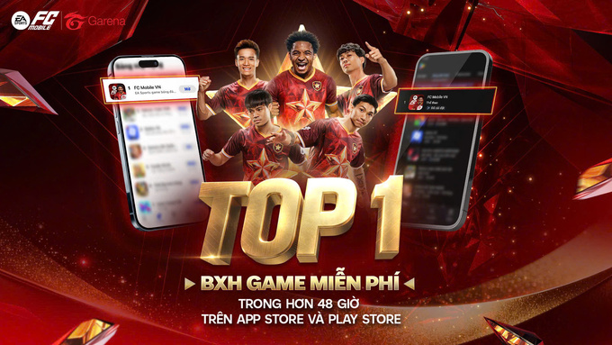 FC Mobile VN đạt Top 1 BXH game trên App store và Google Play.