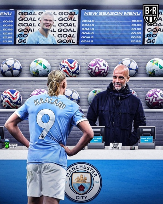 HLV Pep Guardiola cho rằng Erling Haaland đang là tiền đạo hay nhất thế giới