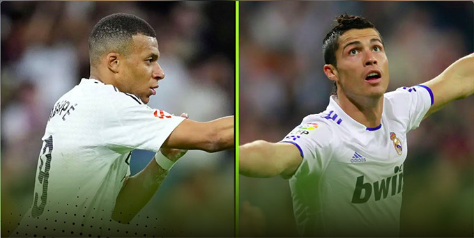 Kylian Mbappe luôn được so sánh với Cristiano Ronaldo tại Real Madrid