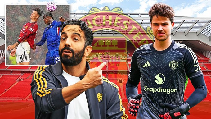 Amorim chỉ đạo Lammens chuyền dài liên tục để các tiền đạo của MU tận dụng bóng hai